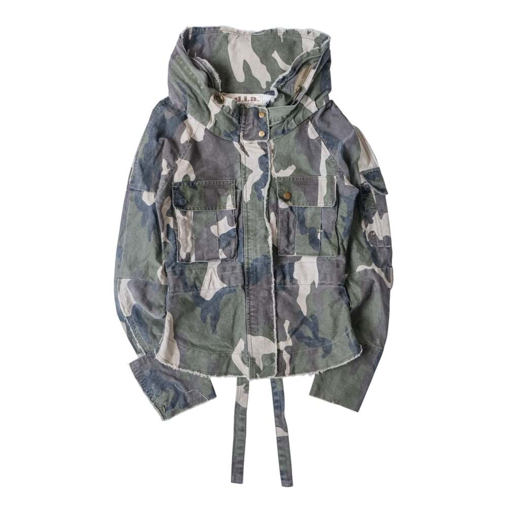 D.I.A. Japanese Archive Cropped Camo Military Hooded Jacket